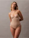 Calvin Klein Women's Sensual Stretch Lace Bodysuit In Cedar