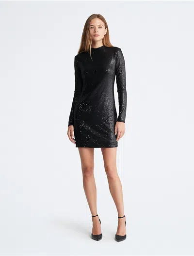 Calvin Klein Women's Sequin Mini Dress In Black