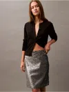 Calvin Klein Women's Sequin Skirt In Dark Grey