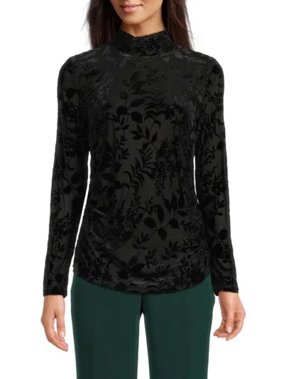 Calvin Klein Women's Sheer Sleeve Top In Black