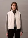 Calvin Klein Women's Sherpa Cocoon Vest In Dew