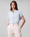 Calvin Klein Women's Short-sleeve Button-down Collared Shirt