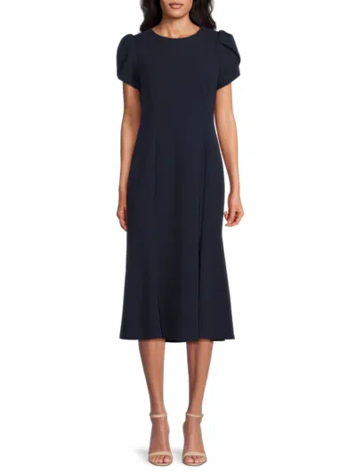 Calvin Klein Women's Short-sleeve Crepe Midi-dress In Purple