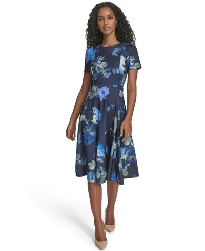 Calvin Klein Women's Short-sleeve Crewneck Dress In Black