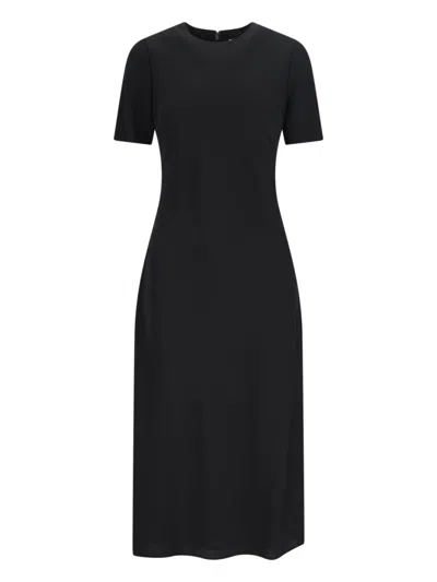 Calvin Klein Women's Short Sleeve Fitted Maxi Dress In Black