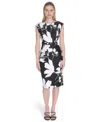 Calvin Klein Women's Short-sleeve Scuba Midi Dress