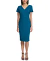 Calvin Klein Women's Short-sleeve V-neck Sheath Dress In Cypress