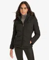 Calvin Klein Women's Short Zip-up Hooded Puffer Jacket In Black