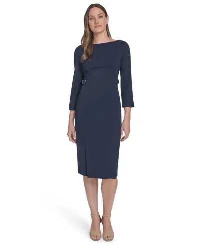 Calvin Klein Women's Side Buckle Midi Dress In Multi