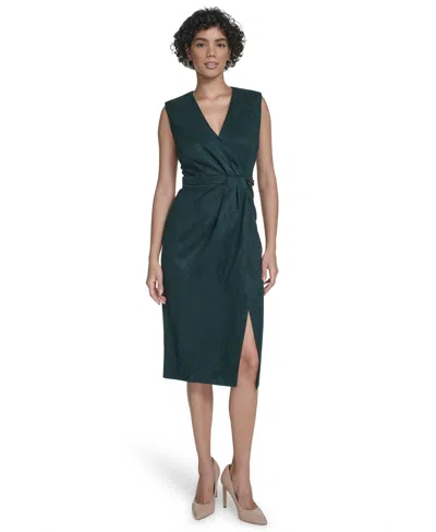 Calvin Klein Women's Side Chain Midi Dress In Green