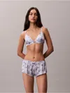 Calvin Klein Lined Triangle Bralette In Blue