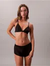 Calvin Klein Women's Signature Satin Unlined Triangle Bra In Black