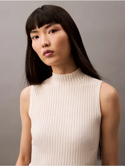 Calvin Klein Women's Silk Cashmere Mock Neck Tank Top