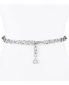 Calvin Klein Women's Silver-tone Chain Belt With Hanging Logo Charm In Silver