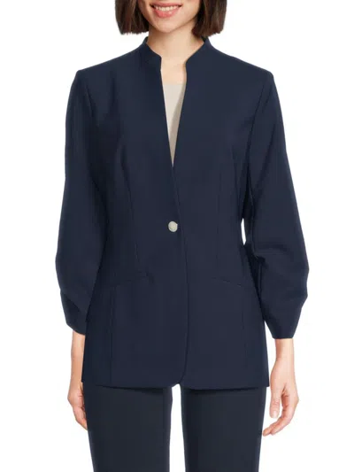 Calvin Klein Women's Single Button Blazer In Navy