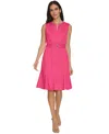 Calvin Klein Women's Sleeveless Belted Sheath Dress In Rosebud