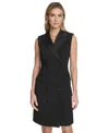 Calvin Klein Women's Sleeveless Blazer Short Sheath Jacket In Black
