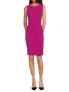 Calvin Klein Women's Sleeveless Crepe Sheath Dress In Boysenberry