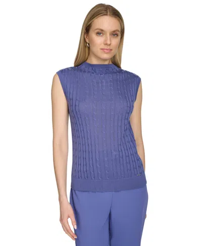 Calvin Klein Women's Sleeveless Knit Top In Future Dusk