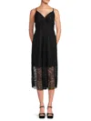 Calvin Klein Women's Sleeveless Lace Midi Dress In Black