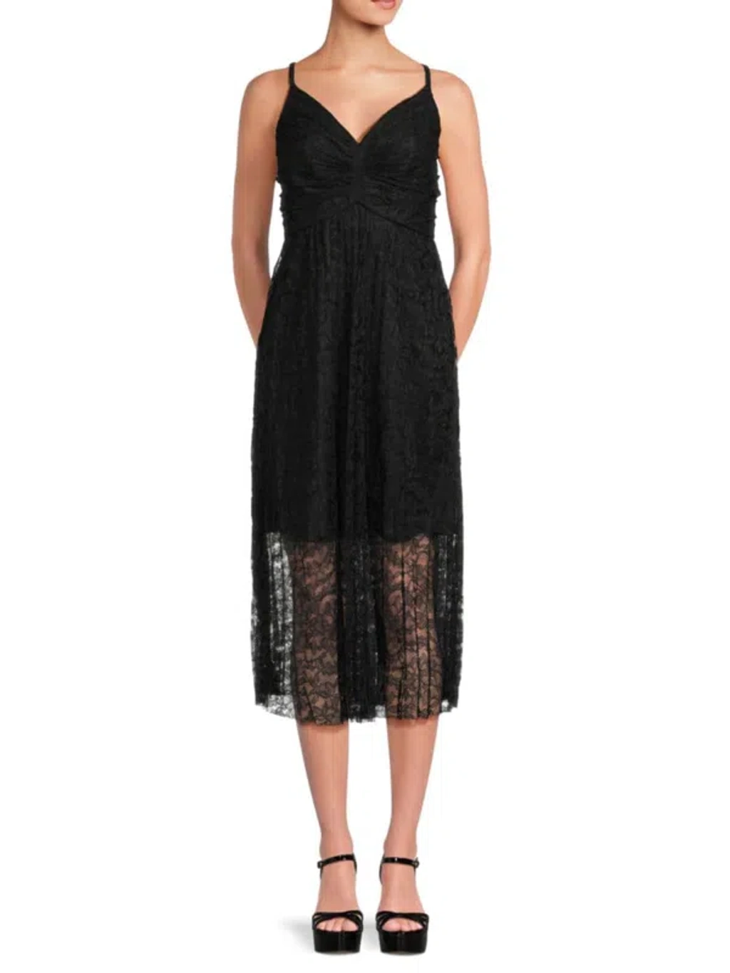 chinese dress ladies Calvin Klein Petite Lace-Trim Sheath Dress Cream 4 P – Shamrock Apparel main image 1