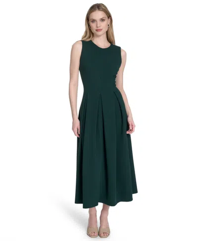 Calvin Klein Women's Sleeveless Midi A-line Dress In Green