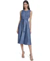 Calvin Klein Women's Sleeveless Midi Dress In Blue