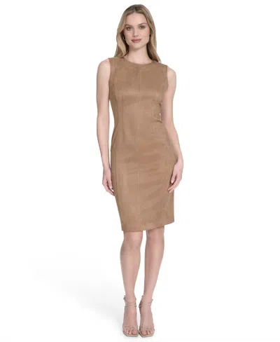 Calvin Klein Women's Sleeveless Midi Sheath Dress In Neutral