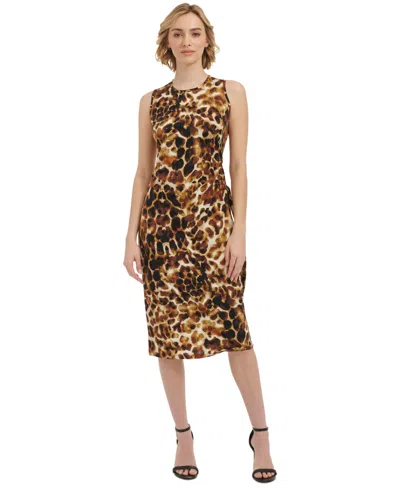 Calvin Klein Women's Sleeveless Printed Midi Dress In Terra Multi