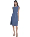 Calvin Klein Women's Sleeveless Seamed Midi Dress In Blue