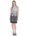 Calvin Klein Variegated Print Sheath Dress In Black