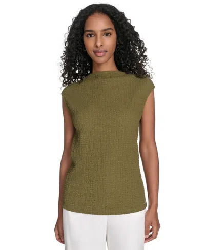 Calvin Klein Women's Sleeveless Textured Top In Green