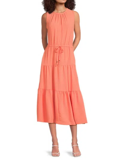 Calvin Klein Women's Sleeveless Tiered Midi-dress