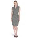 Calvin Klein Women's Sleeveless V-neck Sheath Dress In Gray