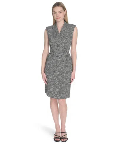Calvin Klein Women's Sleeveless V-neck Sheath Dress In Multi