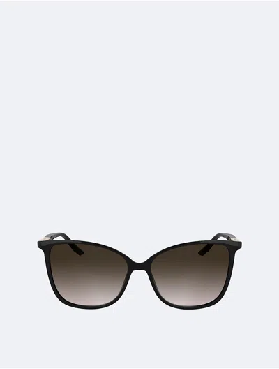 Calvin Klein Women's Slim Butterfly Sunglasses In Black