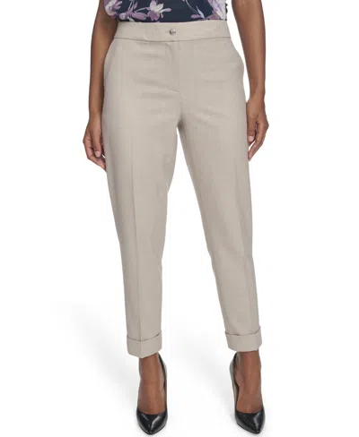 Calvin Klein Women's Slim Leg Rolled Cuff Pants In Neutral