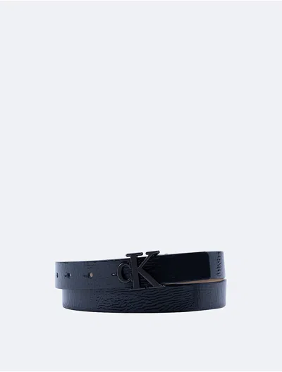 Calvin Klein Women's Slim Monogram Logo Belt In Blue