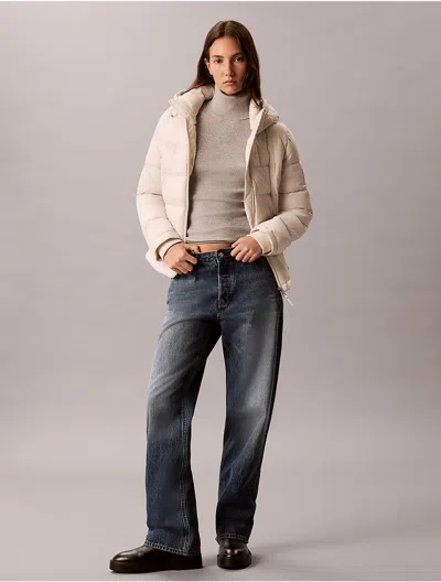 Calvin Klein Women's Slim Stretch Puffer Jacket In Neutral