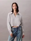 Calvin Klein Women's Smooth Cotton Polo Sweater