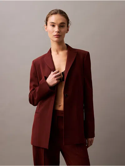 Calvin Klein Women's Soft Crepe Blazer In Blue