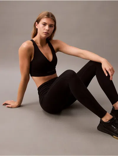 Calvin Klein Women's Soft Stretch Sport 7/8 Leggings In Black Beauty