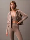Calvin Klein Women's Soft Stretch Sport Hoodie In Driftwood