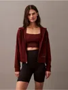 Calvin Klein Women's Soft Stretch Sport Hoodie In Rusted Root