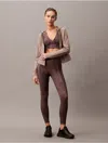 Calvin Klein Women's Soft Stretch Sport Printed 7/8 Leggings In Raisin Print