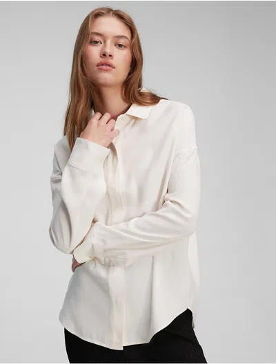 Calvin Klein Women's Soft Twill Relaxed Shirt In Neutral