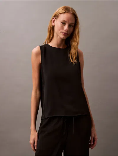 Calvin Klein Women's Solid Crewneck Shell Tank In Black