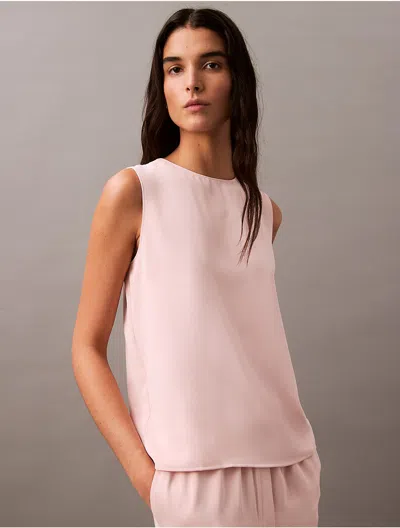 Calvin Klein Women's Solid Crewneck Shell Tank In Pink