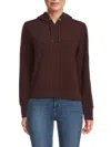 Calvin Klein Women's Solid Cropped Hoodie In Brown