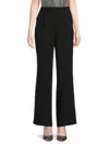 Calvin Klein Women's Solid Flat Front Pants In Black